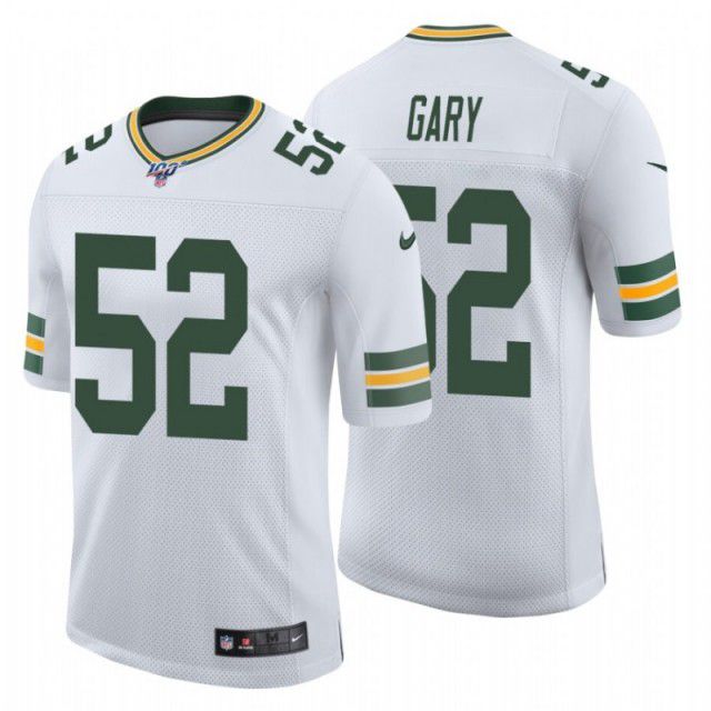Men Green Bay Packers 52 Rashan Gary Nike White 100th Limited NFL Jersey